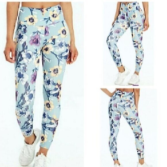 BALLY TOTAL FITNESS 25" Ankle Legging Blue Purple High Waisted Waist Rise Small - Picture 1 of 11